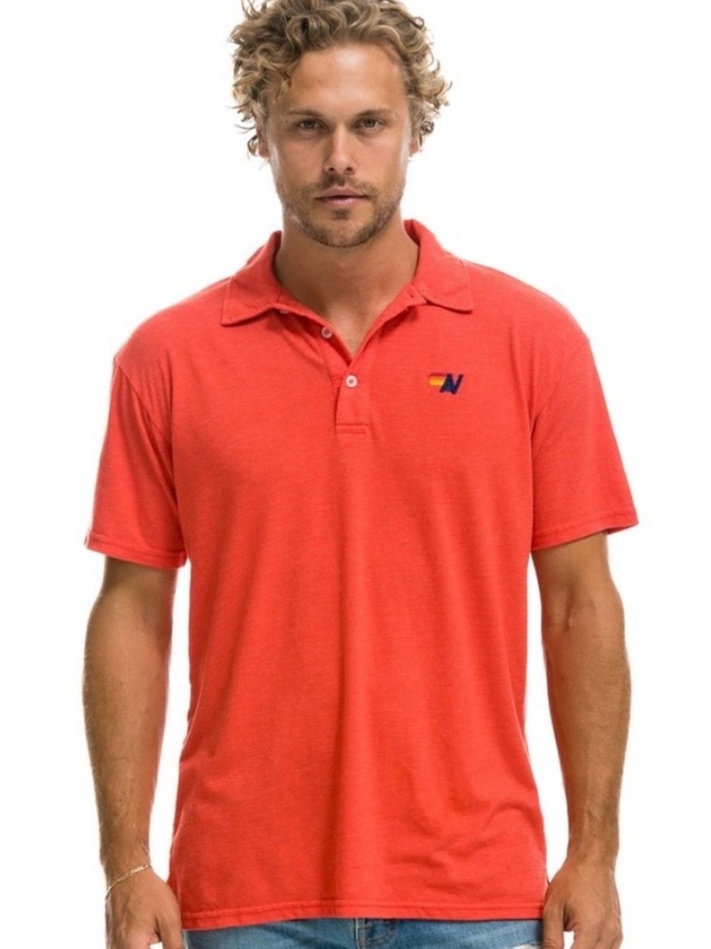 Aviator Nation Red/Orange men’s polo